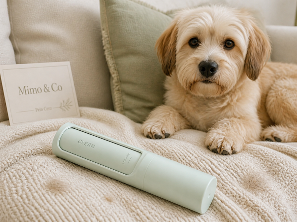 Mimo Roller quitapelos reutilizable con perro en casa